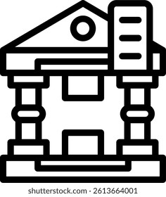 Museum Archive Line Vector Icon Design
