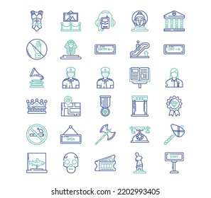 Museum and art gallery icon set