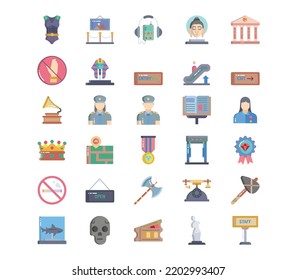 Museum and art gallery icon set