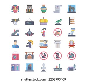 Conjunto de iconos de museos y galerías de arte