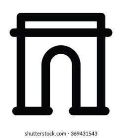 Museum Bold Line Vector Icon 