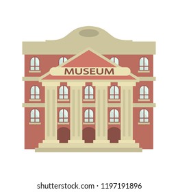 Museum building color icon. Flat design
