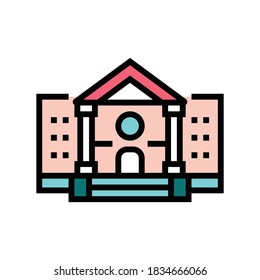 museum building color icon vector. museum building sign. isolated symbol illustration