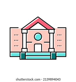 museum building color icon vector. museum building sign. isolated symbol illustration