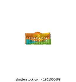 Museum Building colorful vector design