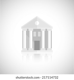 Museum building flat icon isolated on white background vector illustration