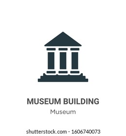 Museum building glyph icon vector on white background. Flat vector museum building icon symbol sign from modern museum collection for mobile concept and web apps design.