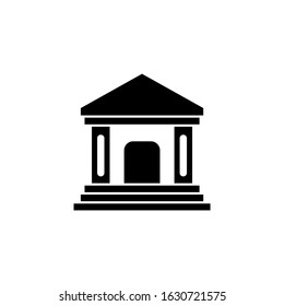 Museum building icon in black flat shape design isolated on white background