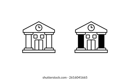 Museum Building icon design with white background stock illustration