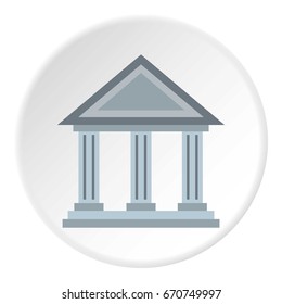Museum building icon in flat circle isolated vector illustration for web