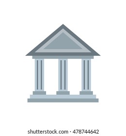 Museum building icon in flat style on a white background vector illustration