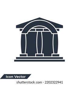 museum building icon logo vector illustration. museum symbol template for graphic and web design collection
