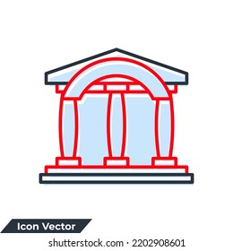 ilustración vectorial del icono de construcción de museos. plantilla de símbolo de museo para colección de diseño gráfico y web