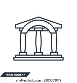museum building icon logo vector illustration. museum symbol template for graphic and web design collection