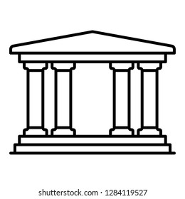Museum building icon. Outline museum building vector icon for web design isolated on white background