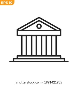 museum building icon symbol template for graphic and web design collection logo vector illustration