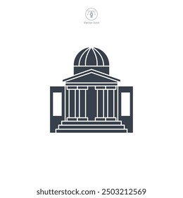 Museum building icon symbol vector illustration isolated on white background