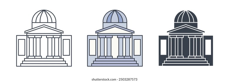 Museum building icon symbol vector illustration isolated on white background