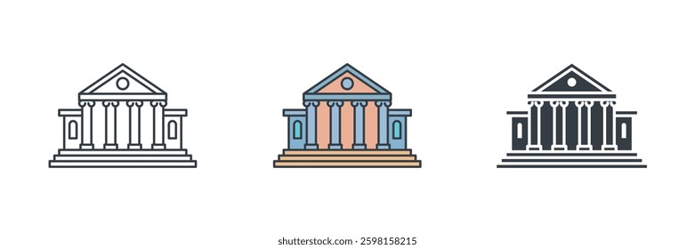 Museum Building icon symbol vector illustration isolated on white background