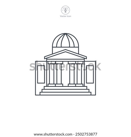 Museum building icon symbol vector illustration isolated on white background