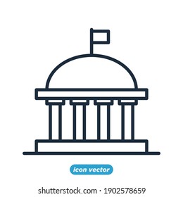 Museum Building icon template color editable. Museum Building symbol vector illustration for graphic and web design.