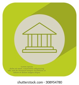 Museum building icon thin line for web and mobile, modern minimalistic flat design. Vector