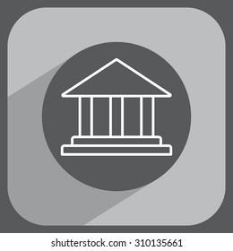 Museum building icon thin line for web and mobile, modern minimalist flat design. Vector