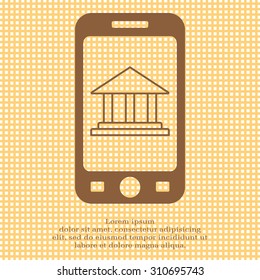 Museum building icon thin line for web and mobile, modern minimalist flat design. Vector