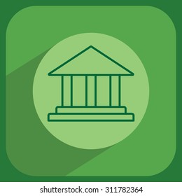 Museum building icon thin line for web and mobile, modern minimalistic flat design. Vector