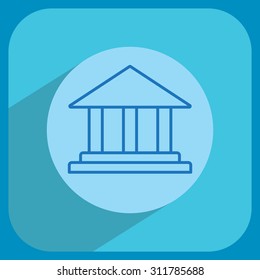 Museum building icon thin line for web and mobile, modern minimalistic flat design. Vector