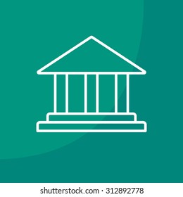 Museum building icon thin line for web and mobile, modern minimalistic flat design. Vector
