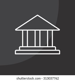 Museum building icon thin line for web and mobile, modern minimalistic flat design. Vector