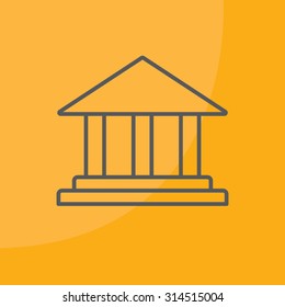 Museum building icon thin line for web and mobile, modern minimalistic flat design. Vector
