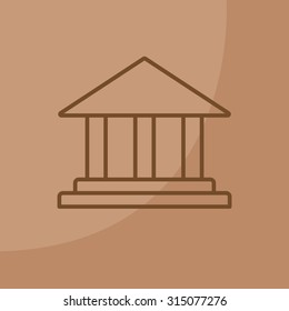 Museum building icon thin line for web and mobile, modern minimalistic flat design. Vector