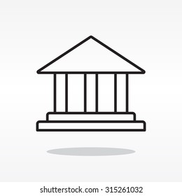Museum building icon thin line for web and mobile, modern minimalistic flat design. Vector