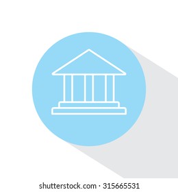 Museum building icon thin line for web and mobile, modern minimalistic flat design. Vector