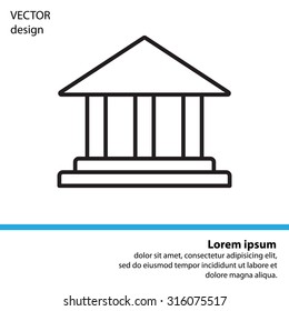 Museum building icon thin line for web and mobile, modern minimalistic flat design. Vector