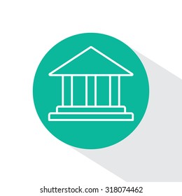 Museum building icon thin line for web and mobile, modern minimalistic flat design. Vector