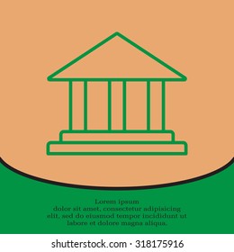 Museum building icon thin line for web and mobile, modern minimalistic flat design. Vector