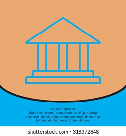 Museum building icon thin line for web and mobile, modern minimalistic flat design. Vector