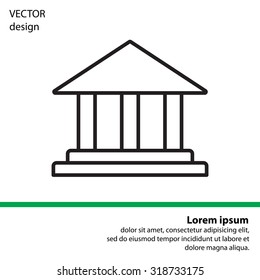 Museum building icon thin line for web and mobile, modern minimalistic flat design. Vector