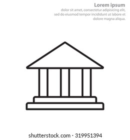 Museum building icon thin line for web and mobile, modern minimalistic flat design. Vector