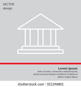 Museum building icon thin line for web and mobile, modern minimalistic flat design. Vector