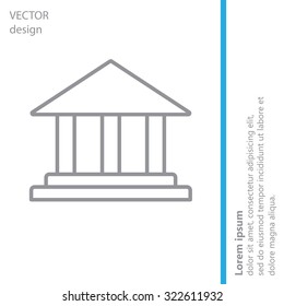 Museum building icon thin line for web and mobile, modern minimalistic flat design. Vector