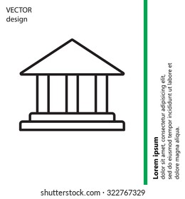 Museum building icon thin line for web and mobile, modern minimalistic flat design. Vector