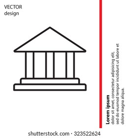 Museum building icon thin line for web and mobile, modern minimalistic flat design. Vector
