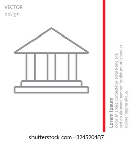 Museum building icon thin line for web and mobile, modern minimalistic flat design. Vector