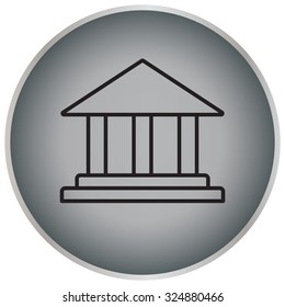Museum building icon thin line for web and mobile, modern minimalistic flat design. Vector