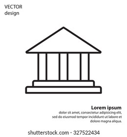 Museum building icon thin line for web and mobile, modern minimalistic flat design. Vector