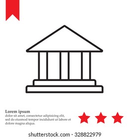 Museum building icon thin line for web and mobile, modern minimalistic flat design. Vector
